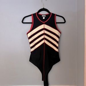 DIESEL T-MAXATY STRIPED BODYSUIT